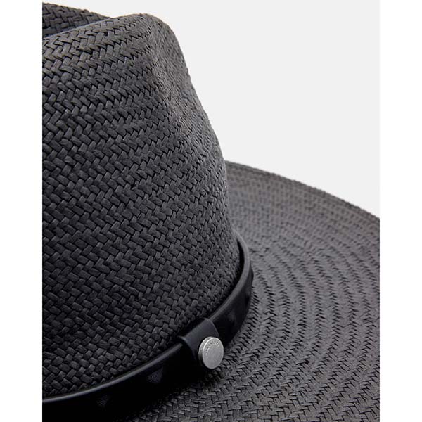 Allsaints Australia Womens Lara Studded Straw Fedora Black AU64-624